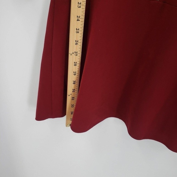 Rachel Zoe Califa Dress Womens Size 6 Burgundy Red Flared Sleeve Knit High Neck - Picture 10 of 15